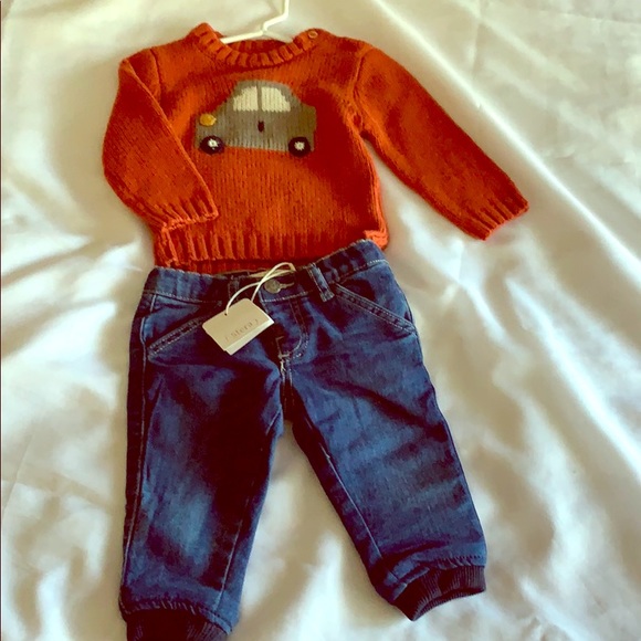 SFERRA Other - Sfera 6-12M Boys Car Sweater and Lined Jeans
